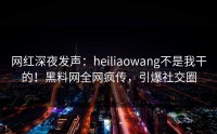 网红深夜发声：heiliaowang不是我干的！黑料网全网疯传，引爆社交圈