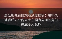 蘑菇影视在线观看深度揭秘：爆料风波背后，业内人士在酒店房间的角色彻底令人意外