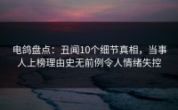 电鸽盘点：丑闻10个细节真相，当事人上榜理由史无前例令人情绪失控