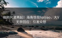 刚刚风波再起！海角惊现haijiao，大V无奈回应：引发众怒