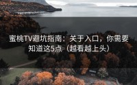 蜜桃TV避坑指南：关于入口，你需要知道这5点（越看越上头）