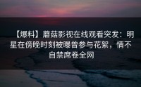【爆料】蘑菇影视在线观看突发：明星在傍晚时刻被曝曾参与花絮，情不自禁席卷全网