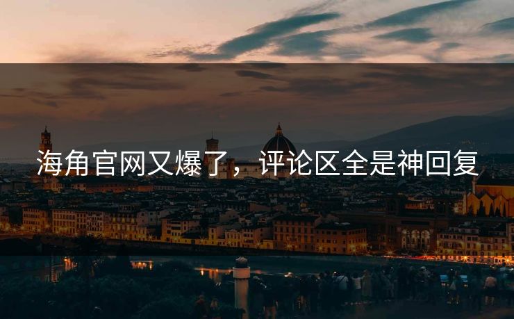 海角官网又爆了，评论区全是神回复