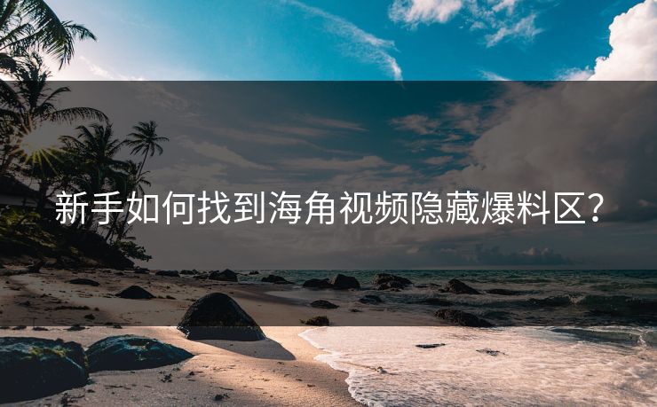 新手如何找到海角视频隐藏爆料区？