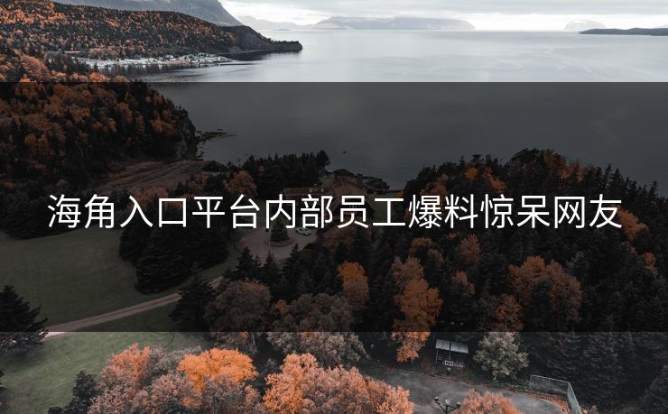 海角入口平台内部员工爆料惊呆网友