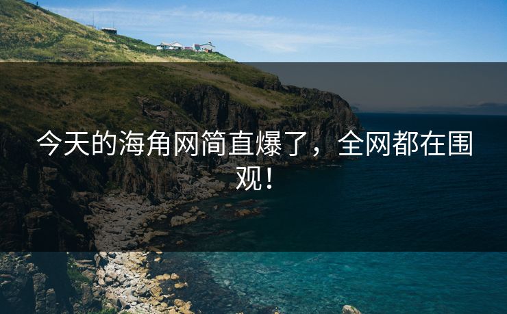 今天的海角网简直爆了，全网都在围观！