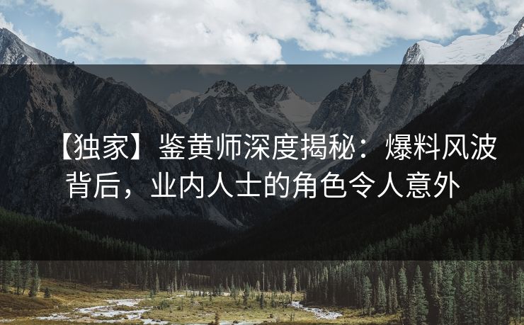 【独家】鉴黄师深度揭秘：爆料风波背后，业内人士的角色令人意外