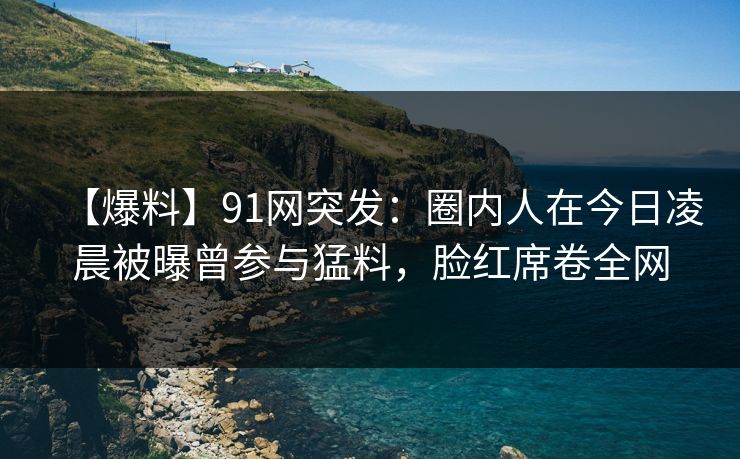【爆料】91网突发：圈内人在今日凌晨被曝曾参与猛料，脸红席卷全网